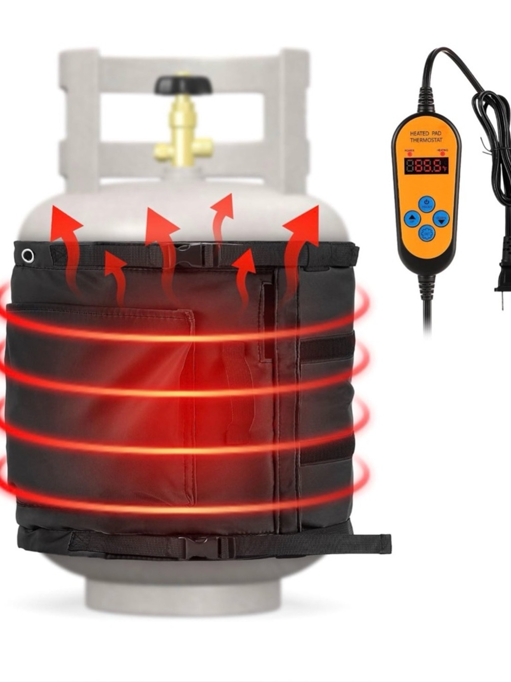 1 Pack Propane Tank Heater Blanket Gas LP Cylinder Tank Heater with Thermostat